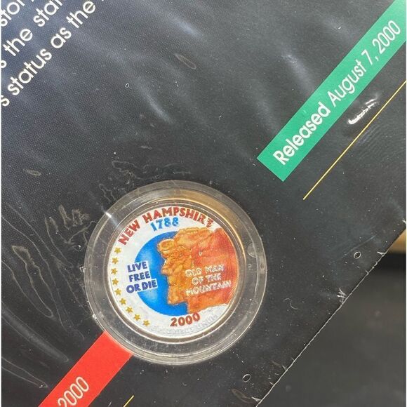 New Hampshire Colorized State Quarter NIOP w/cellophane wrap and COA - Picture 5 of 5